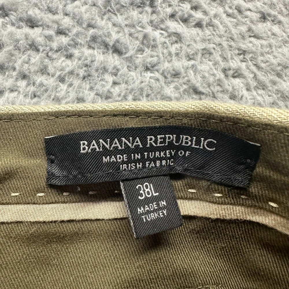 Banana Republic Pant Men's 38x33 Beige Linen Chino Straight Leg Business Career